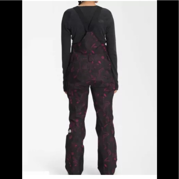The North Face Freedom Women's Ski Snow Bibs Pants In Black/pink Sz L NWT - Picture 2 of 12